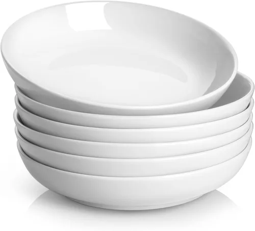 Miniatura 10 de Y YHY Tazones para pasta de 30 onzas, cuencos grandes para servir ensalada, cuencos de sopa poco profundos, cuencos de porcelana para pasta, juego