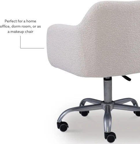 Miniatura 12 de Linon Home Decor Products Linon Brooklyn Sherpa - Silla de oficina, color marfil