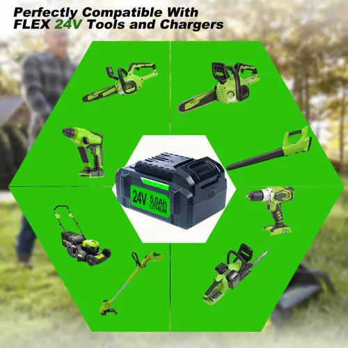 Miniatura 5 de DTK Reemplazo de batería para batería Flex 24V 5Ah FX0331-1 2 paquetes