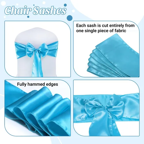 Miniatura 266 de mds - Lote de 10 lazos de satén para sillas de boda y eventos, para decoración de fiestas, 30 colores, Satin, 10 Verde oliva
