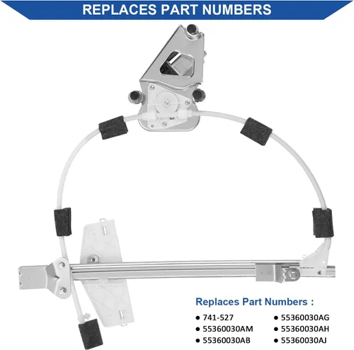 Miniatura 3 de Obaee Conjunto de regulador y motor de la ventana eléctrica del lado delantero compatible con Jeep Liberty KJ 2002-2006