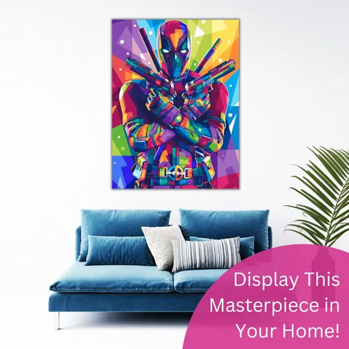 Modern Merch Marvel - Kits de arte de diamantes para adultos, pintura de diamantes 5D de Deadpool para adultos, arte de pared DIY de Deadpool de
