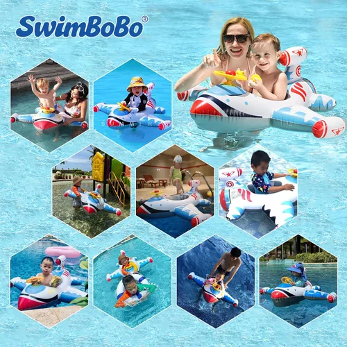Miniatura 7 de Swimbobo Toddler Pool Float with Seat Boat Inflatable Ride-on Car for Kids Outdoor Toys