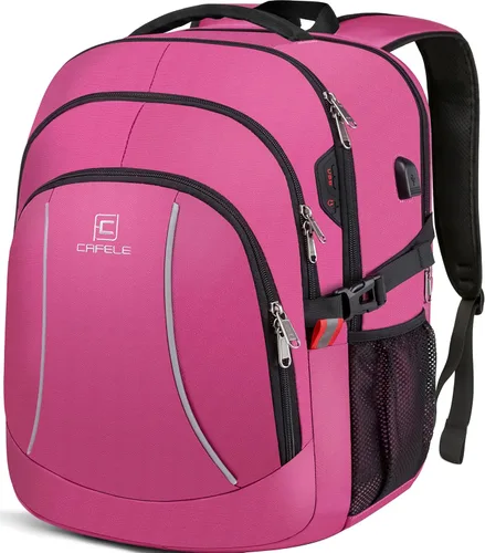 Miniatura 9 de CAFELE Mochila de viaje duradera de 17.3 pulgadas, mochila universitaria, bolsillo antirrobo RFID, bolsa para computadora de negocios grande
