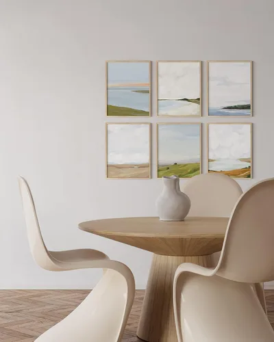 Miniatura 5 de HAUS AND HUES Arte de pared de paisaje enmarcado - Impresiones escénicas de naturaleza, carteles de montaña en el campo, decoración rústica