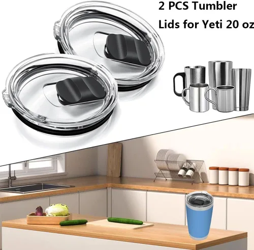 Miniatura 3 de Paquete de 2 tapas para vaso Yeti magnéticas de repuesto de 20 onzas, para vaso de 20 onzas, taza de 10/24 onzas, Lowball de 10 onzas, pintas de 16