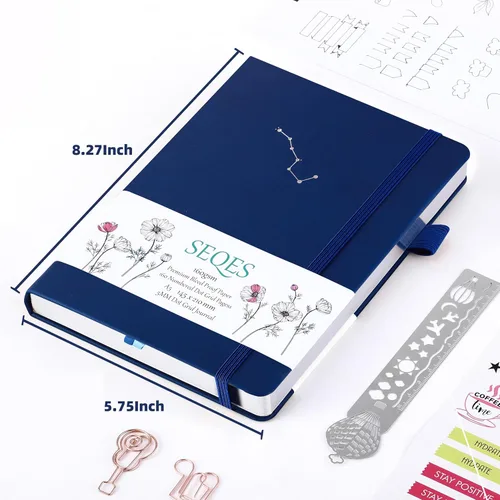 Miniatura 3 de Cuaderno Diario Punteado de Bala A5 Papel Grueso de 160gsm a Prueba de Sangre, Encuadernación Plana, 160 Páginas Numeradas Cuaderno