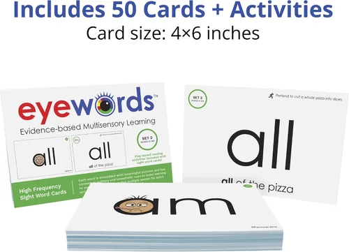 Miniatura 2 de Juego de 2 tarjetas flash multisensoriales con palabras de vista y fonética, juego 2 (palabras de alta frecuencia 51-100) - aprendizaje cinestésico