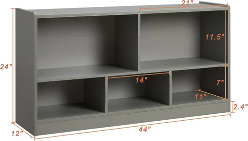 Miniatura 3 de Organizador de almacenamiento de juguetes para niños, gabinete de almacenamiento de 5 secciones para organizar libros, juguetes, estantería