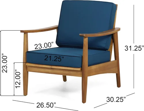 Miniatura 2 de Willowbrook Outdoor - Juego de 4 piezas para chat (madera de acacia, teca)