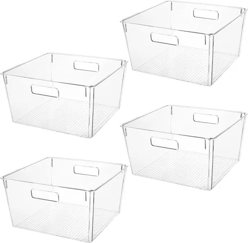 Miniatura 9 de Contenedores de almacenamiento de plástico transparente, perfectos para la organización de la cocina o la organización y almacenamiento