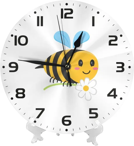 Miniatura 2 de Bee - Reloj de pared para niños, 10 pulgadas, silencioso, sin tictac, fácil de leer, reloj de pared para niños y niñas, decorativo para habitación