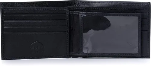 Miniatura 5 de Alpine Swiss Cartera plegable de cuero con bloqueo RFID para hombre de alta capacidad