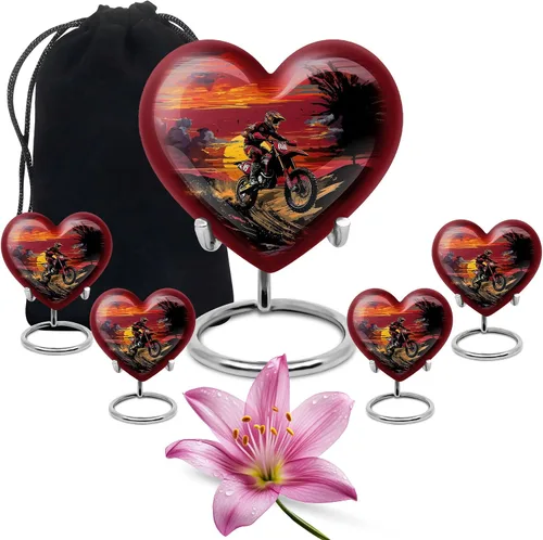 Miniatura 10 de Urnas de motocicleta para cenizas para adultos, hombres y mujeres, pequeñas urnas de recuerdo de motocicleta para cenizas de hombre, urna