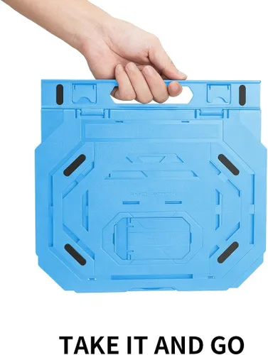 Miniatura 8 de Soporte para tableta de dibujo, soporte plegable para computadora portátil, 9 niveles de ángulos ajustables con un soporte para teléfono integrado