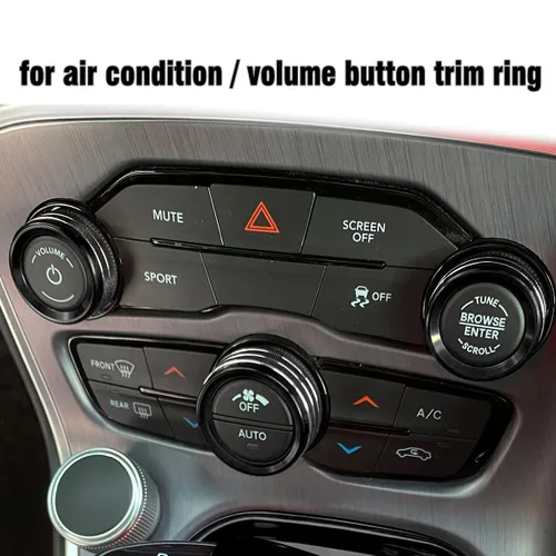 Miniatura 4 de Para Dodge Challenger Charger (2015-2021), cubierta de perilla de control de clima de CA, interruptor de sintonización de volumen automático, ajuste