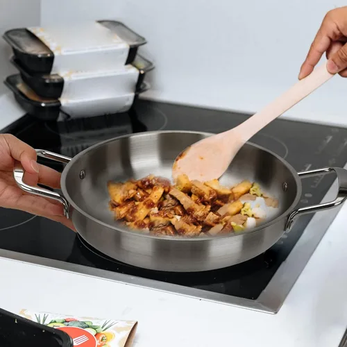Miniatura 8 de Cabilock 1 olla multifuncional de acero inoxidable con asas dobles para sopas y ramen, diseño compacto para cocinar en el hogar y al aire libre