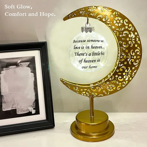 Miniatura 2 de Linterna de simpatía - Recuerdo de luna por la pérdida de un ser querido; regalo de duelo en honor a la madre, padre - Condolencias funerarias