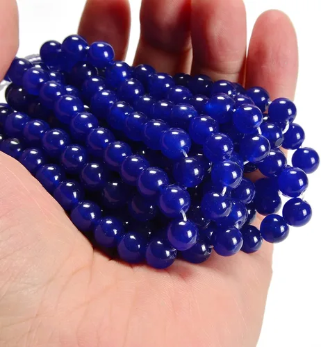 Miniatura 5 de Cuentas sueltas de Gematone Natural Gematone teñido azul zafiro de 0.236 in para hacer joyas, hallazgos de bricolaje, 1 hebra de 15 pulgadas Jade