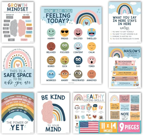 Miniatura 15 de Hadley Designs 9 pósteres de salud mental para el aula, consejero escolar, oficina, decoración de oficina, terapia de salud mental, carteles