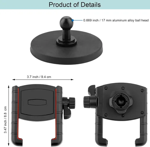 Miniatura 4 de Soporte magnético para teléfono de gimnasio, rótula de metal con base magnética fuerte, soporte para teléfono, accesorios de gimnasio para hombres