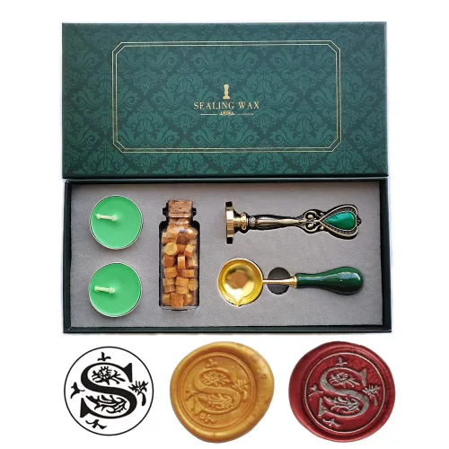 Fancy Letters S - Juego de sellos de cera personalizados, sello de cera para tarjetas de cartas invitaciones letras S
