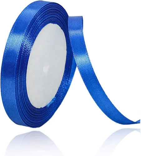 Miniatura 105 de Cinta azul de 1-1/2 pulgadas x 25 yardas, cinta de seda de satén azul real para envolver regalos, fabricación de lazos para el cabello, ramos