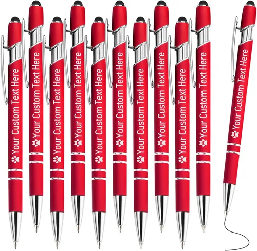 Miniatura 107 de STREADVE Bolígrafos personalizados personalizados con nombre grabado, logotipo, texto, bolígrafos de escritura suave, regalo personalizado para Negro