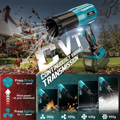 Miniatura 5 de Soplador de hojas de 800,000 RPM compatible con Makita18V: soplador de polvo inalámbrico Ecarke Turbo Jet Soplador eléctrico de mano alimentado