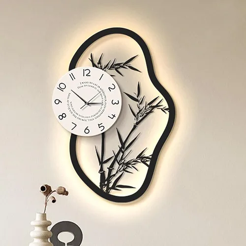 Miniatura 7 de Silent Modern Wall Clock with Pendulum, Living Room Wall Clock Numerals Battery Operation Wall Clocks for Living Room Bedroom(Black)