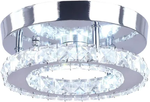 Miniatura 12 de Candelabro Moderno de Cristal de Montaje Empotrado de Dos Capas Candelabros de Cristal Accesorio de Lámpara de Techo LED Mini Candelabros