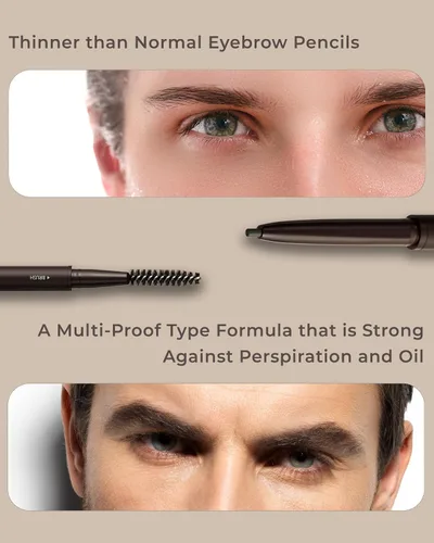 Miniatura 6 de OBgE Easy Pencil Brow (gris oscuro, 0.003 onzas), lápiz de cejas ultra fino con cepillo para dar forma precisa y sin esfuerzo. Color natural
