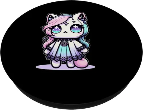 Miniatura 2 de Kawaii Pastel Cat Ouija Creepy Oculto Estético PopSockets Estándar PopGrip