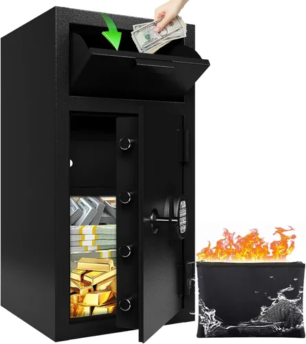 Miniatura 10 de KAER Caja fuerte de 2.6 pies cúbicos para negocios, caja fuerte para efectivo con ranura para caída, caja fuerte de dinero resistente de 53.8 libras