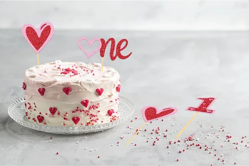 Miniatura 5 de 24 adornos para cupcakes para el día de San Valentín, 1er cumpleaños, temática de dulce amor, decoración de pastel para el día de San Valentín, 1er