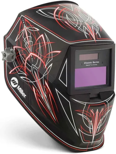 Miller Classic Series - Casco de soldadura con oscurecimiento automático, máscara de soldadura profesional TIG/MIG con tecnología ClearLight, óptica