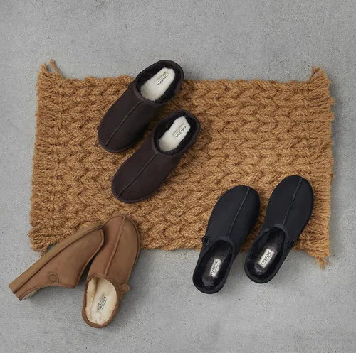 Miniatura 2 de Fireside by Dearfoams Pantuflas de grafton de piel de oveja para hombre