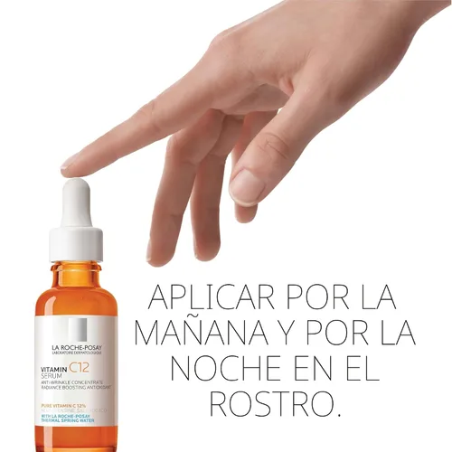 Miniatura 10 de La Roche-Posay Suero puro de Vitamina C al 12% para cara con ácido hialurónico y ácido salicílico, suero facial hidratante, aumenta la luminosidad