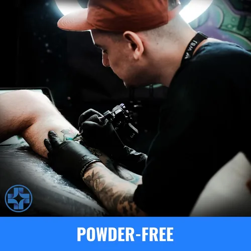 Miniatura 8 de Saniderm Guantes de tatuaje de nitrilo – Caja de 100 – Guantes desechables duraderos de 4.5 mil, sin polvo, sin látex
