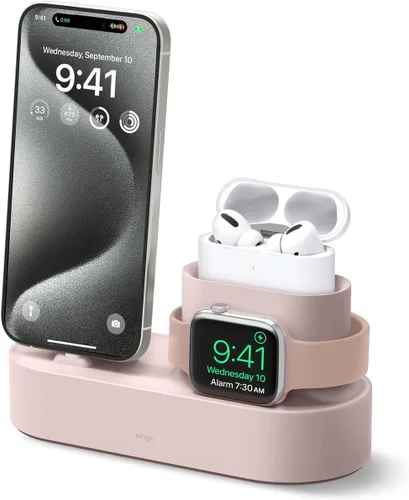 Miniatura 12 de elago Estación de carga 3 en 1 compatible con Apple Watch Series 11/10/9/8/7/6/5/4/3/2/1/SE3/SE2/SE1, Apple AirPods Pro 2/1, AirPods 3/2/1 y todos