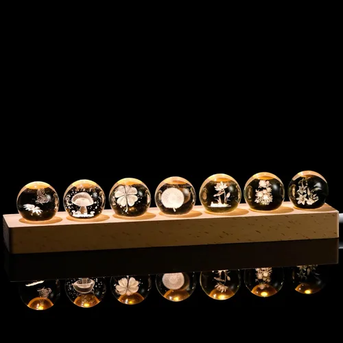 Miniatura 12 de Qianwei Bola de cristal 3D, decoración gótica de Halloween con base de lámpara LED, el mejor regalo de cumpleaños para hombres, profesores, niños
