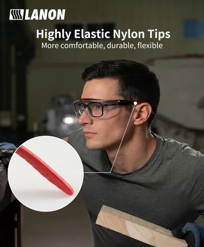 Miniatura 5 de LANON - Lentes de seguridad para colocar sobre anteojos, ANSI Z87.1 con antivaho y arañazos, protección UV, almohadillas de nariz de TPR suaves
