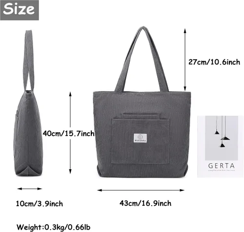 Miniatura 5 de Makukke Corduroy Totes Bag Women - Shoulder Hobo Bag Handbags Crossbody Bag Big Capacity Shopping Purses