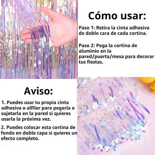 Miniatura 7 de FECEDY 2 cortinas de flecos metálicos brillantes de oropel de 3 x 8.3 pies, accesorios para cabina de fotos, accesorios para compromiso, despedida