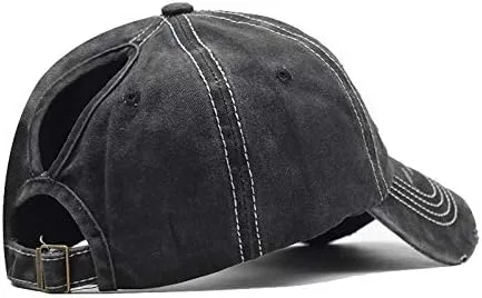 Miniatura 8 de Sombrero de cola de caballo desgastado para mujer, diseño de bandera americana, gorra de cola de caballo alta