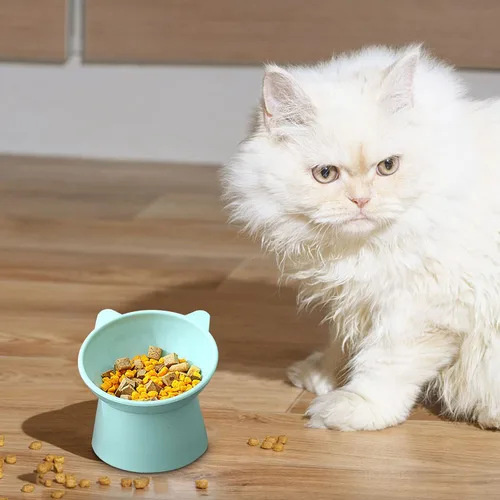 Miniatura 2 de Cuenco Elevado Inclinado para Comida de Gatos - Cuencos para Gatos Amigables con los Bigotes Anti Vómito Cuencos de Alimentación Inclinados Lindos