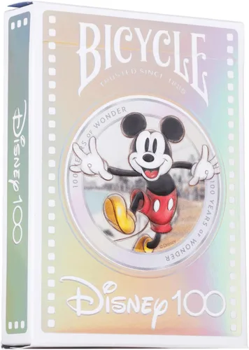Bicycle Disney Edición Limitada 100 Años de Aniversario Naipes - Lámina holográfica - Presenta más de 20 personajes icónicos de Disney