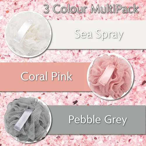 Miniatura 3 de Temple Spring Esponja de malla suave para ducha, paquete de 3 (2.12 onzas cada uno), exfoliante corporal suave para espuma rica y piel suave