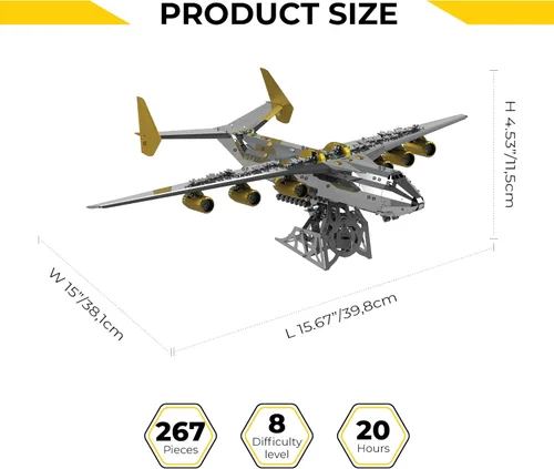 Miniatura 8 de METAL-TIME ANTONOV Mriya AN-225 - Producto oficial de edición exclusiva, modelo mecánico, avión de carga, kit de bricolaje modelo 3D