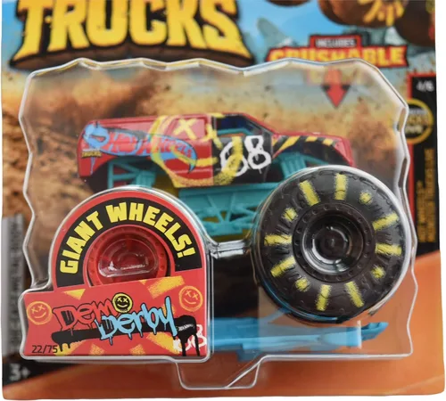 Miniatura 2 de Hot Wheels Monster Trucks 1:64 Escala fundida Demo Derby 22/75 Crushable Car